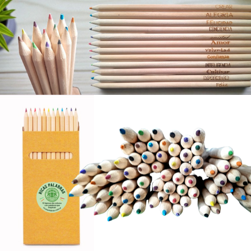 Lápices de colores grabados